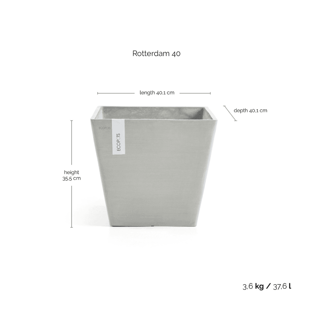 Ecopots Rotterdam White Grey